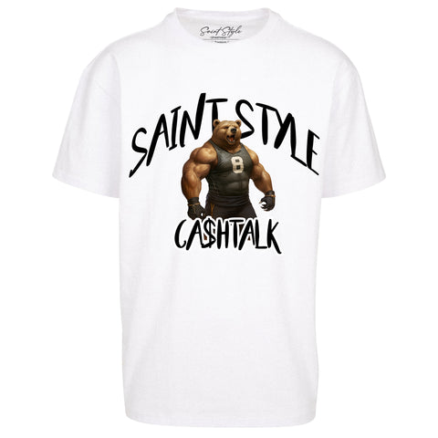 Tricou Oversize Unisex CASHTALK White