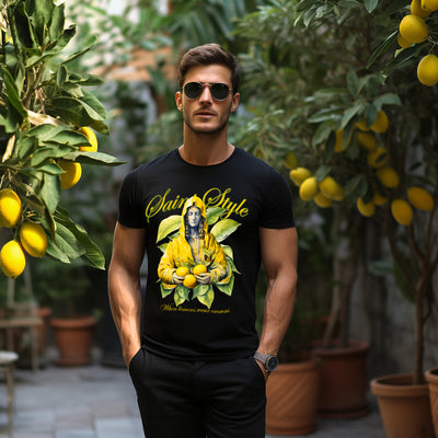 Tricou SlimFit Ultra Cotton LEMON CROWN Black