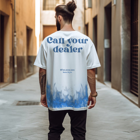 Tricou Oversize Unisex CALL YOUR DEALER White