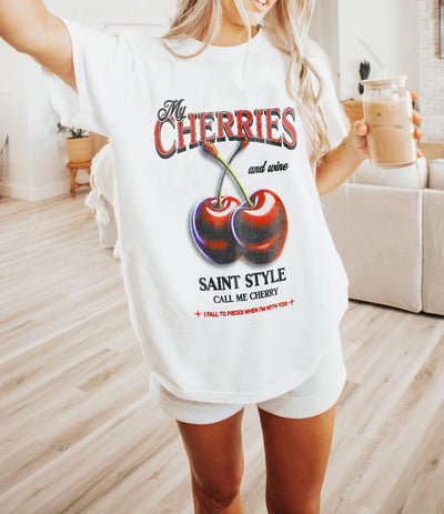 Tricou Oversize Women CHERRIES AND WINE