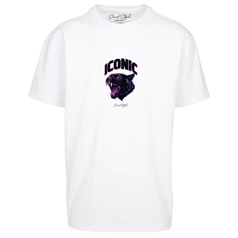 Tricou Oversize Unisex PANTHER White