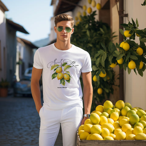 Tricou SlimFit Ultra Cotton LEMONS White