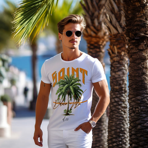 Tricou SlimFit Ultra Cotton PALM SLIM White