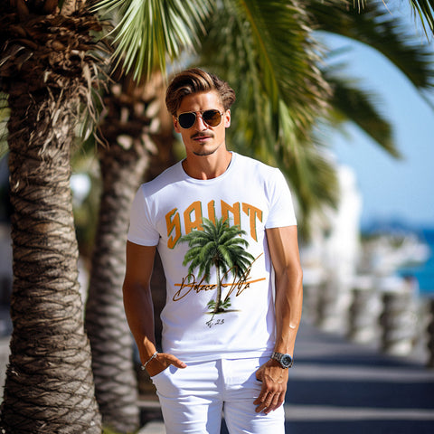 Tricou SlimFit Ultra Cotton PALM SLIM White