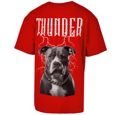 Tricou Oversize Unisex PTB THUNDER Red