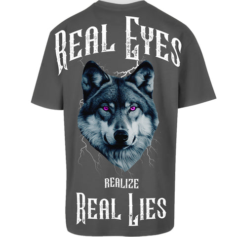 Tricou Oversize Unisex REAL EYES Gri