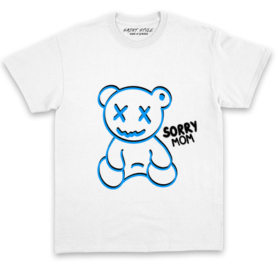 Tricou UNISEX SORRY MOM BLUE  White