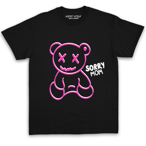 Tricou UNISEX SORRY MOM PINK Black