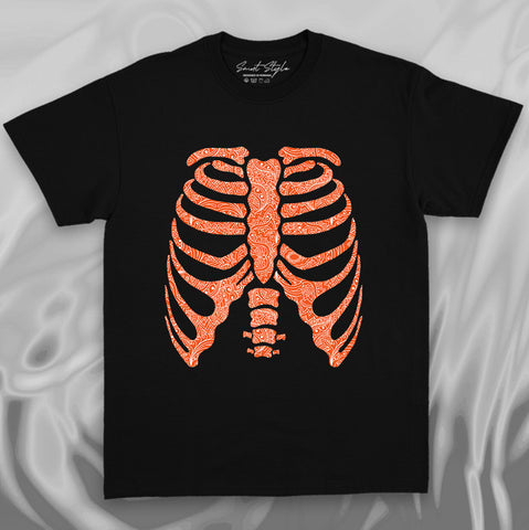 Tricou Chest Orange Black