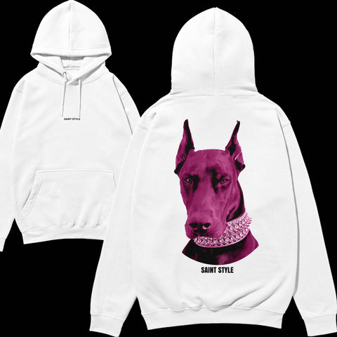 Hanorac UNISEX PREMIUM Doberman White