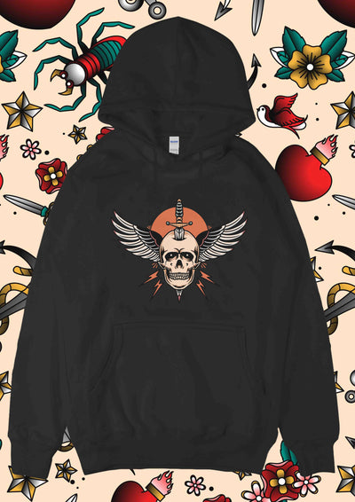 Hanorac UNISEX Flying skull Black