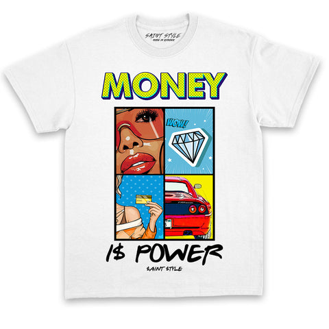 Tricou UNISEX PREMIUM Money is Power White