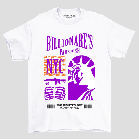 Tricou PREMIUM STR NYC Billionares Paradise White