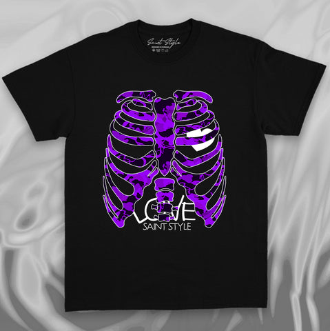 Tricou Chest Purple Camo Black