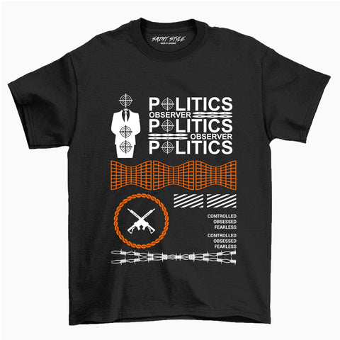 Tricou PREMIUM STR POLITICS OBSERVER Black