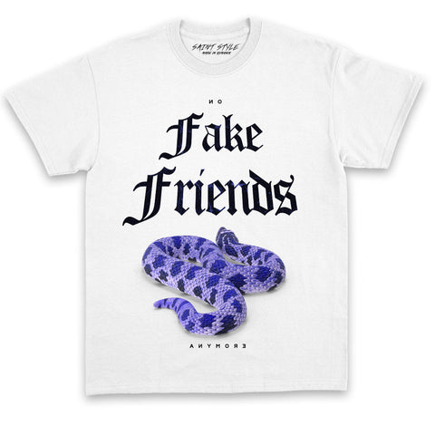 Tricou UNISEX PREMIUM Snake Fake Friends White