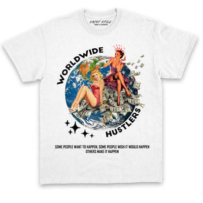 Tricou UNISEX PREMIUM Worldwide Hustlers White