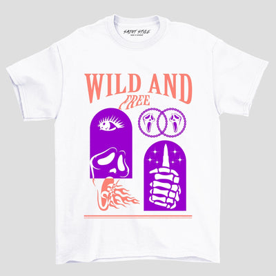 Tricou PREMIUM STR  Wild and Free 2 White