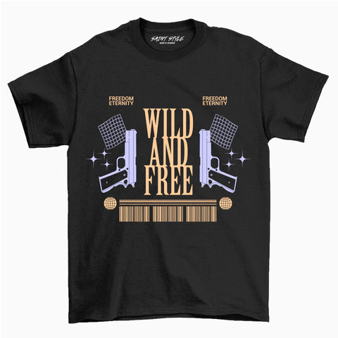 Tricou PREMIUM Wild and Free Black