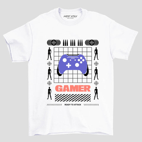 Tricou PREMIUM STR GAMER White