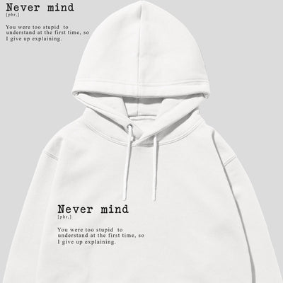 Hanorac UNISEX NEVER MIND  White