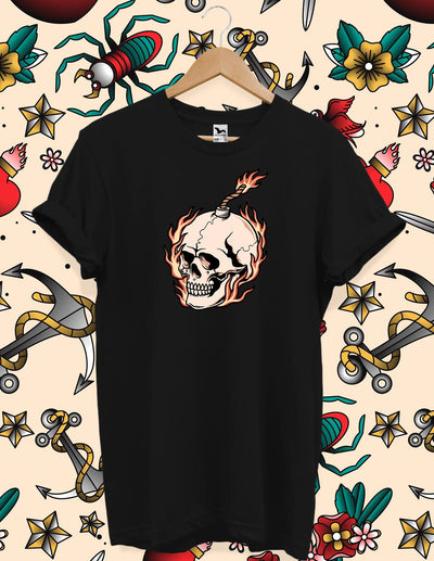 Tricou UNISEX Skull bomb Black